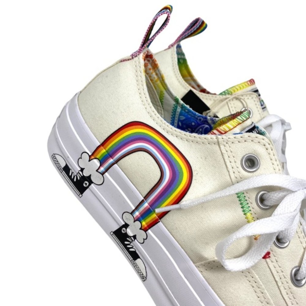 Converse CTAS Lift Platform Low Top Multi Egret Men Canvas Sneakers Size A02264C - Picture 11 of 11
